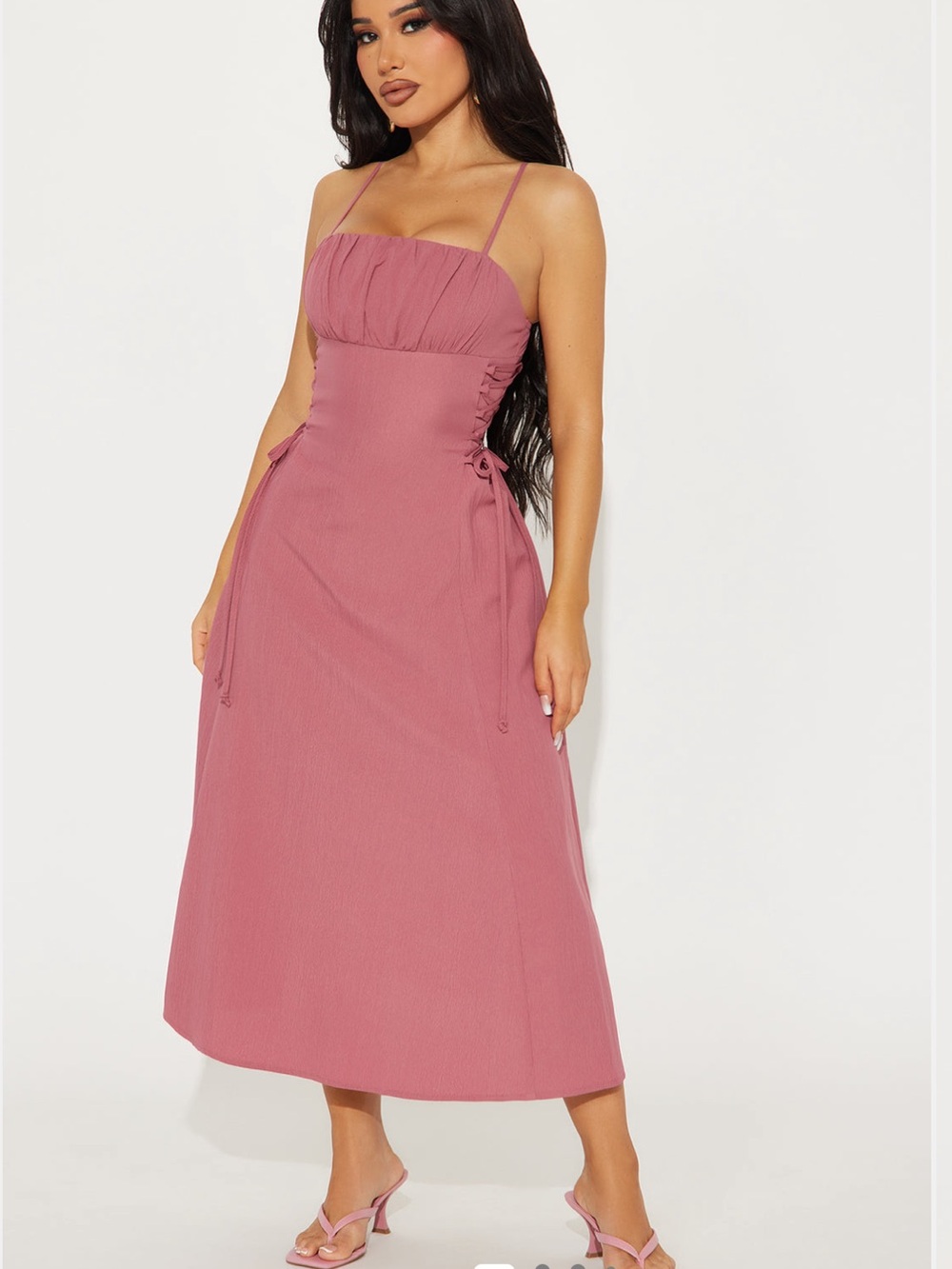 Fashion Nova Dusty Rose Midi Dress
